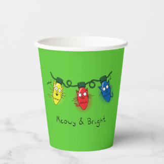 キャットクリスマスライトおもしろいミョイとブライト 紙コップ