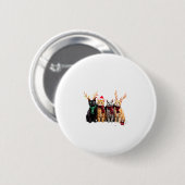 キャットクリスマスライトトナカイSanta Christmas Cat L 缶バッジ (正面&裏面)