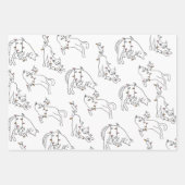 キャットクリスマスライトピンク ラッピングペーパーシート (正面)