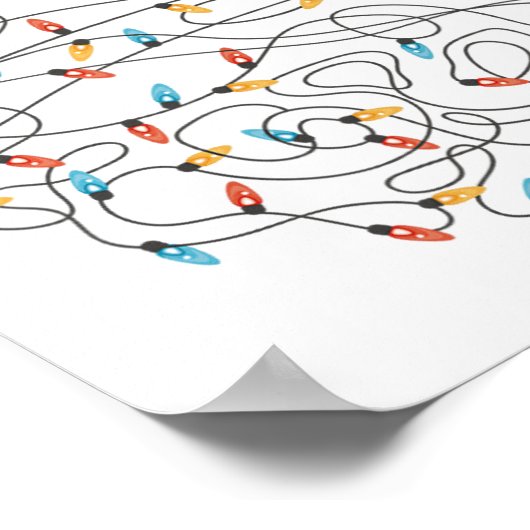 キャットクリスマスライト – クリおもしろいスマス ポスター (角)