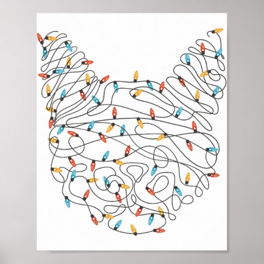 キャットクリスマスライト – クリおもしろいスマス ポスター (正面)