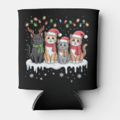 キャットクリスマスライトSサンタクリスマス猫好き 缶クーラー (正面)