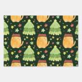 キャットクリスマスラッピング紙シート ラッピングペーパーシート (正面3)