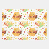 キャットクリスマスラッピング紙シート ラッピングペーパーシート (正面2)