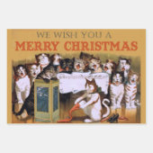 キャットクリスマス合唱団 ラッピングペーパーシート (正面)