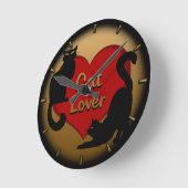 キャットクロックカウト猫好きウォールクロックキャットデコー ラウンド壁時計 (傾斜)