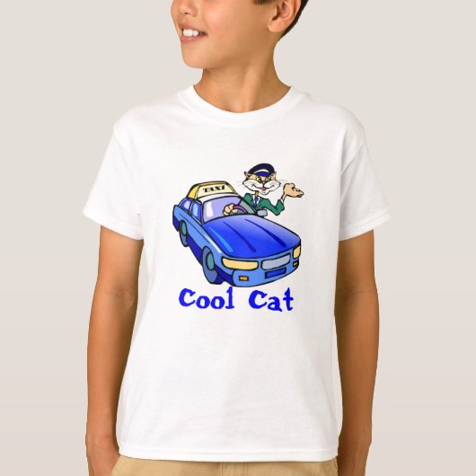 キャットクールタクシー運転手 Tシャツ (正面)