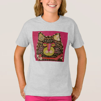 キャットクールデザインオン女子3/4袖Tシャツ Tシャツ