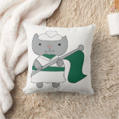 キャットグリーンホワイトカラーガード クッション (ブランケット)