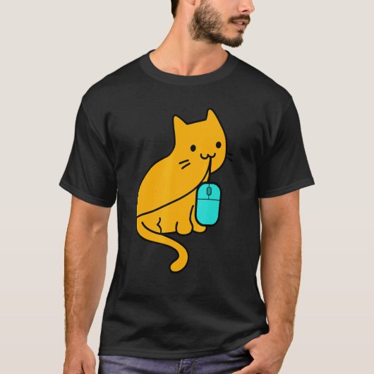キャットゲーマーおよびPcゲーミングマウス Tシャツ (正面)