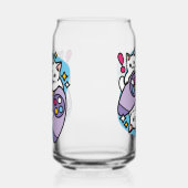 キャットゲーマーデザイン- Purr On Gamer Joystick Art ガラス缶 (左)