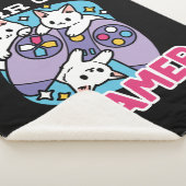 キャットゲーマーデザイン- Purr On Gamer Joystick Art シェルパブランケット (3/4)