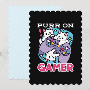 キャットゲーマーデザイン- Purr On Gamer Joystick Art シーズンカード