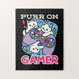 キャットゲーマーデザイン- Purr On Gamer Joystick Art ジグソーパズル