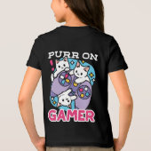 キャットゲーマーデザイン- Purr On Gamer Joystick Art トライブレンドTシャツ (裏面)