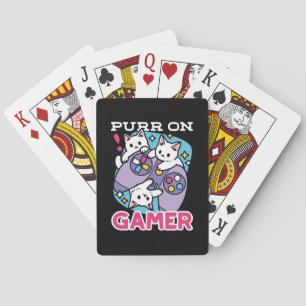キャットゲーマーデザイン- Purr On Gamer Joystick Art トランプ