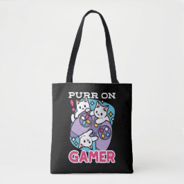 キャットゲーマーデザイン- Purr On Gamer Joystick Art トートバッグ