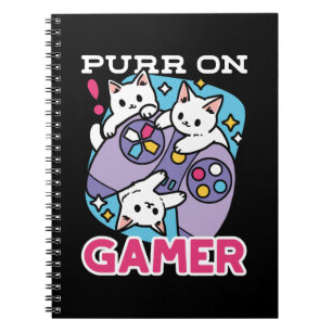 キャットゲーマーデザイン- Purr On Gamer Joystick Art ノートブック