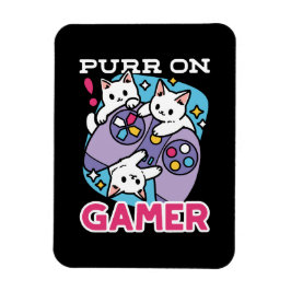 キャットゲーマーデザイン- Purr On Gamer Joystick Art マグネット