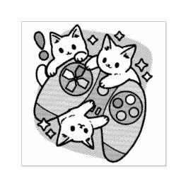 キャットゲーマーデザイン- Purr On Gamer Joystick Art ラバースタンプ