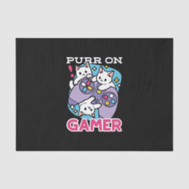 キャットゲーマーデザイン- Purr On Gamer Joystick Art 薄葉紙