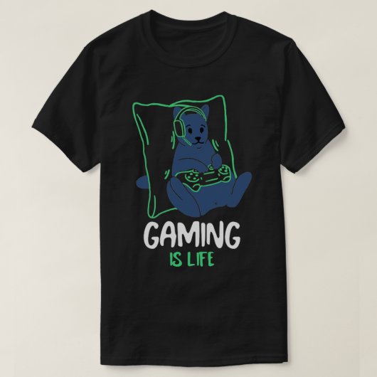 キャットゲームはライフゲーマーTシャツ Tシャツ (デザイン正面)