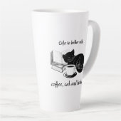 キャットコーヒーと本の方が生活に優しい カフェラテマグ (右アングル)