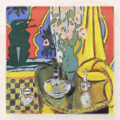 キャットコーヒーグラスのコースター ガラスコースター (正面)