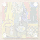 キャットコーヒーグラスのコースター ガラスコースター (裏面)