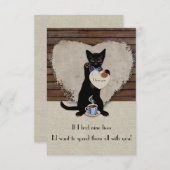 キャットコーヒーバレンタインカード 招待状 (正面/裏面)