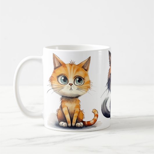 キャットコーヒーマグデザイン表現型 コーヒーマグカップ (左)