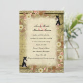 キャットコーヒーラバーズコラージュスタイル結婚式招待状 招待状 (スタンド正面)