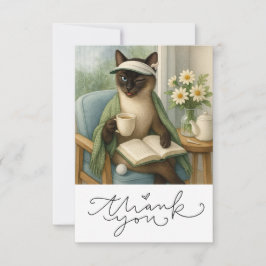 キャットゴルファーがコーヒーを飲む サンキューカード