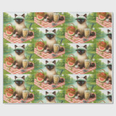 キャットゴルファーが庭でピクニックをする ラッピングペーパー (フラット)