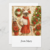 キャットゴルファーをテーマにしたゴルフクリスマステーマ シーズンカード (正面/裏面)