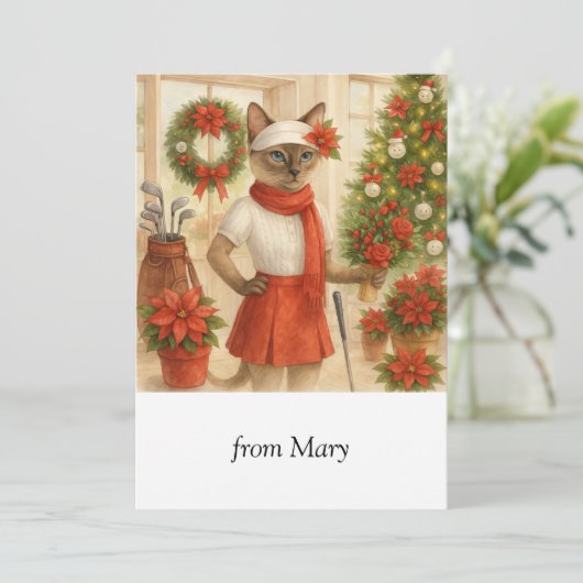 キャットゴルファーをテーマにしたゴルフクリスマステーマ シーズンカード (スタンド正面)