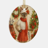 キャットゴルファーをテーマにしたゴルフクリスマステーマ セラミックオーナメント (右)