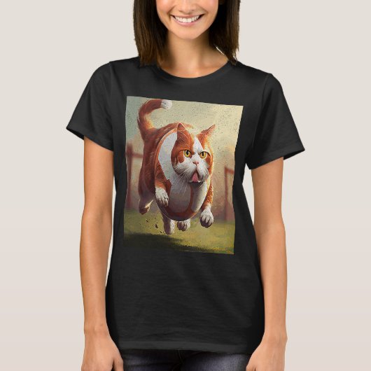 キャットサッカーのベーコンと卵 Tシャツ (正面)