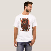 キャットサムライ戦士の子猫 Tシャツ (正面フル)