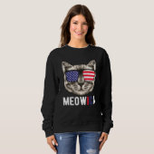 キャットサングラス7月4日Meowica Merica Usa Amer スウェットシャツ (正面フル)