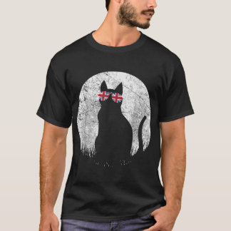 キャットサングラスUK英国国旗England Pet Cats Fe Tシャツ