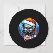 キャットサンタクロースがクリスマスの目出度を望む シーズンカード (正面)