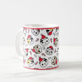 キャットサンタハッツホリデーレッドホワイト子猫ヘッズ コーヒーマグカップ (正面左)