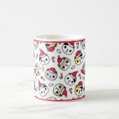 キャットサンタハッツホリデーレッドホワイト子猫ヘッズ コーヒーマグカップ (中央)