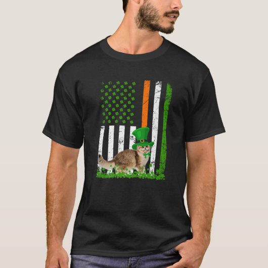 キャットサンパトリックの日おもしろい猫好きUSアメリカ Tシャツ (正面)