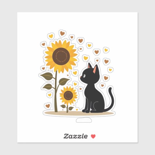 キャットサンフラワークリスマスツリーヒマワリ猫好き シール (シート)