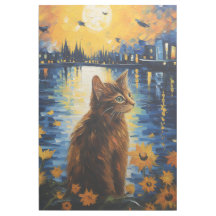 キャットサンフラワーズウォールアート