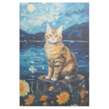 キャットサンフラワーズウォールアート