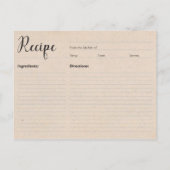 キャットサービングティーレシピカード ポストカード (裏面)