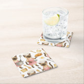 キャットシェフイズ料理朝食 スクエアペーパーコースター (インサイチュ)